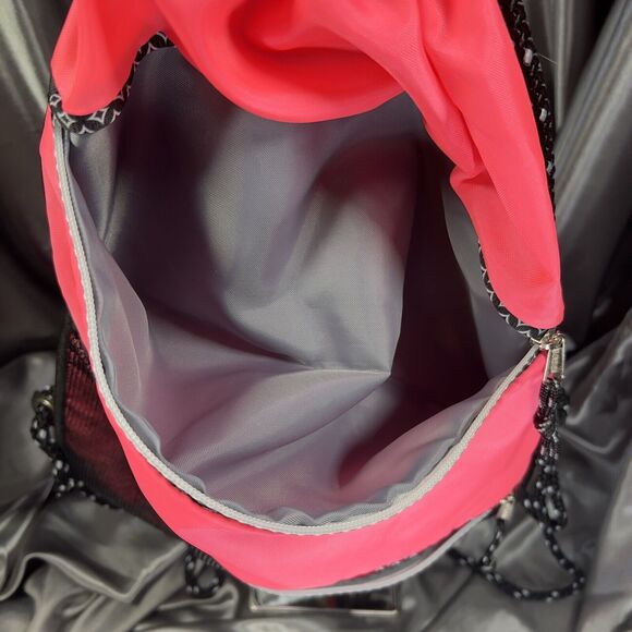 Eastport Sling Drawstring‎ Bag Expandable Parallel Zip Mesh Pink Activewear Yoga - Picture 11 of 16